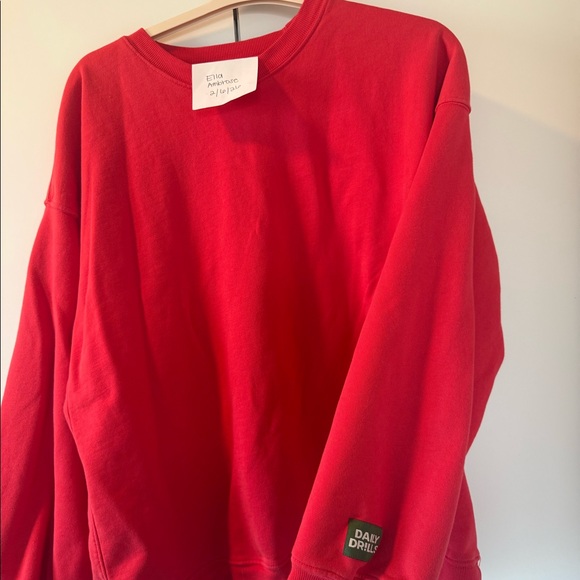 Daily Drills Tops - Red daily drills oversized crewneck